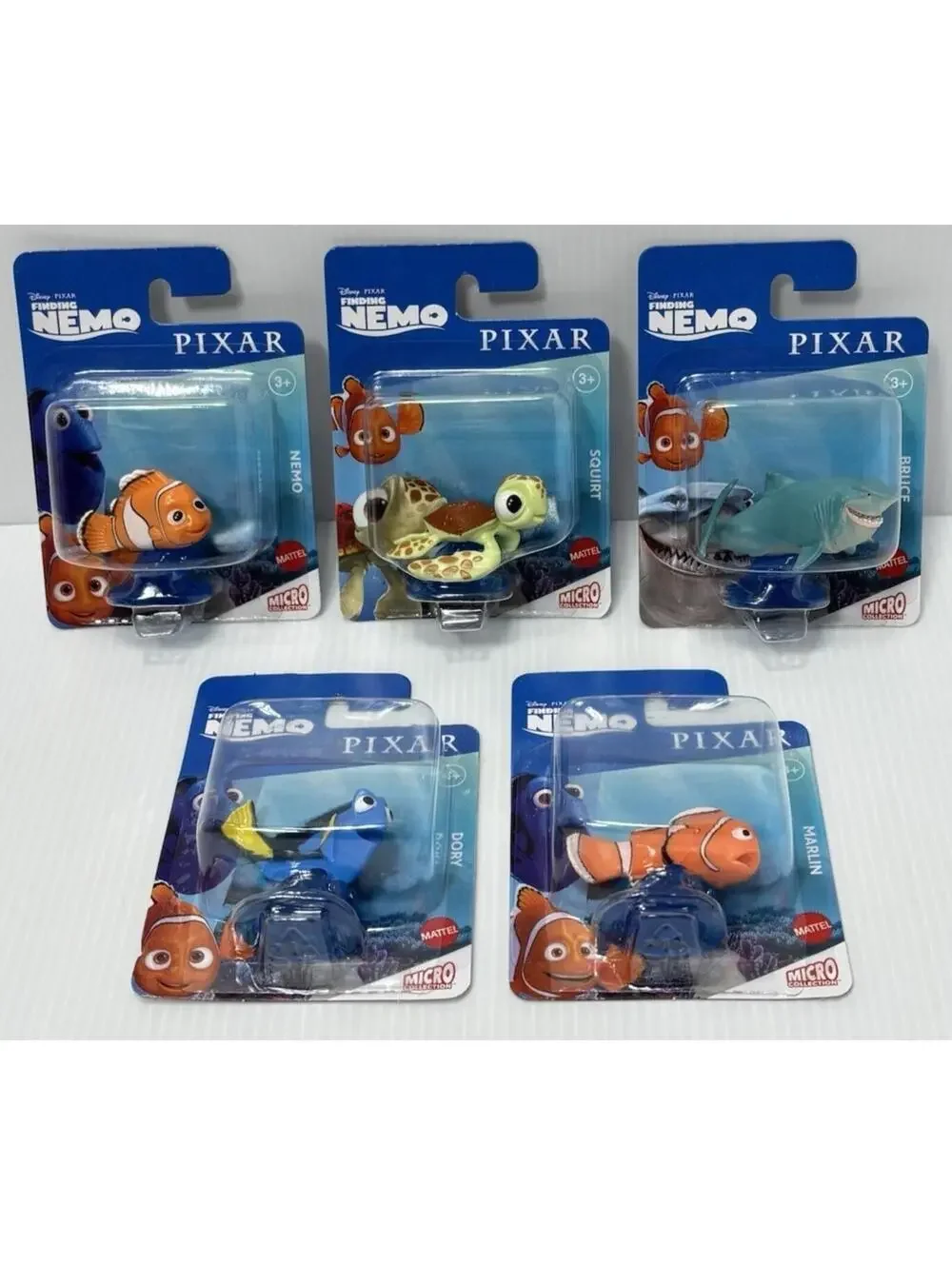Mattel Micro Collection Finding Nemo Set - Nemo Dory Marlin Bruce Squirt NEW